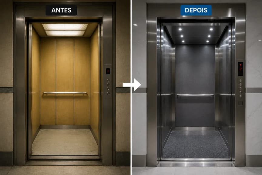 Modernização de elevador feita pela Motta