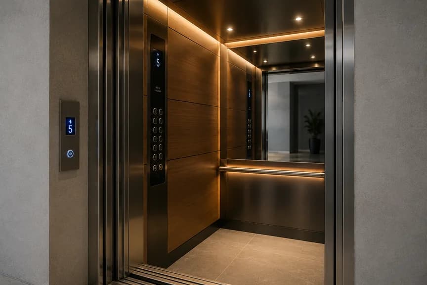 Cabine de elevador com acabamento personalizado pela Motta